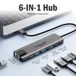 Lemorele TC44L 6 in-1 USB 3.0 HUB Type C Docking Station 4K@60Hz HDMI2.0 RJ45 1000Mbps Ethernet SD/TF Slot Macbook Pro Laptop - Image 7