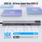 Lemorele TC65 11 in 1 Dual HDMI USB HUB 4k Type C HUB Docking Station Adapter with RJ45 USB 3.0 PD 100W SD/TF  for MacBook - Image 5
