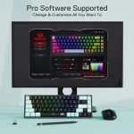 Redragon K631 PRO SE 65% 3-Mode Wireless RGB Gaming 68 Keys Hot-Swappable Compact Mechanical Keyboard Custom Quiet Linear Switch - Image 2
